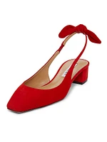 Bow Tie Suede Slingback Pumps