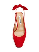 Bow Tie Suede Slingback Pumps