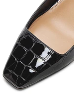 Ginza 35MM Crocodile-Embossed Leather Slingback Pumps