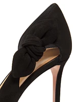 Very Bow Tie 85MM Suede D'Orsay Pumps