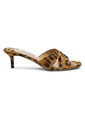 Divine 50MM Leopard Suede Mules