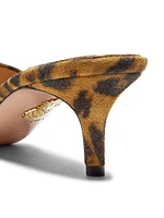 Divine 50MM Leopard Suede Mules