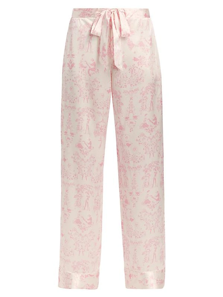 Kiki Printed Silk Lounge Pants