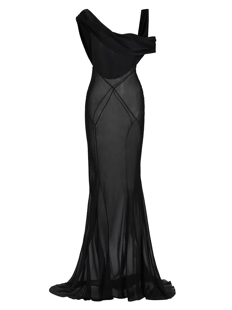 Maxim Silk One-Shoulder Dress