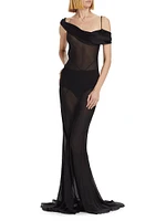 Maxim Silk One-Shoulder Dress