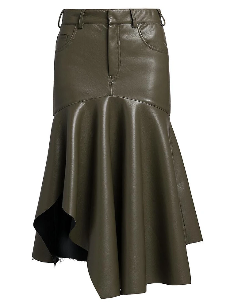 Serafina Faux Leather Handkerchief Skirt