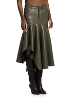 Serafina Faux Leather Handkerchief Skirt