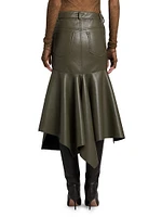 Serafina Faux Leather Handkerchief Skirt