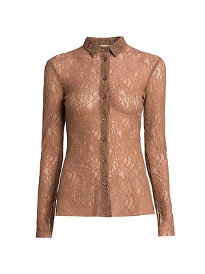 Stretch Lace Long-Sleeve Shirt