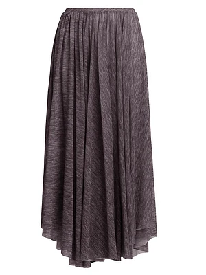 Printed Stretch Tulle Midi-Skirt