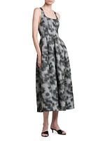 Printed Scuba Midi-Dress