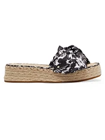 Lucie Tropical Foliage Espadrille Sandals