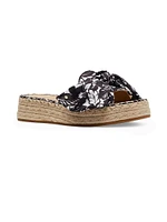 Lucie Tropical Foliage Espadrille Sandals