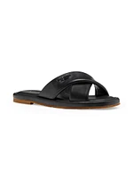 Rio Faux-Leather Slide Sandals