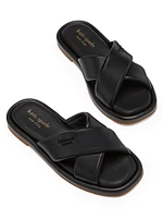 Rio Faux-Leather Slide Sandals