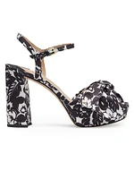 Tropical Foliage Platform Sandals