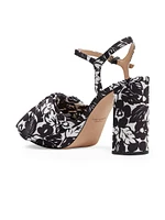 Tropical Foliage Platform Sandals