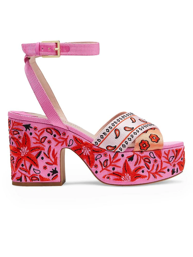 Rio Bandana Patchwork Platform Sandals