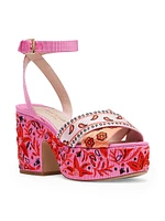 Rio Bandana Patchwork Platform Sandals