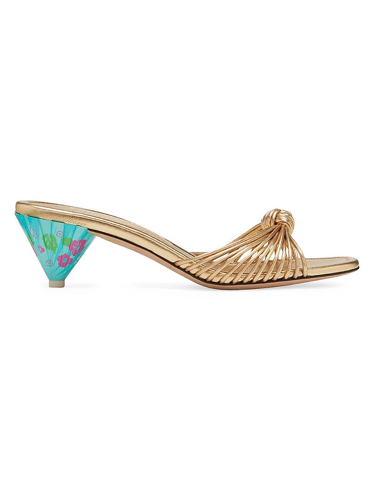 Tiki Metallic Leather Sandals