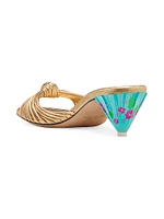 Tiki Metallic Leather Sandals