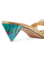 Tiki Metallic Leather Sandals