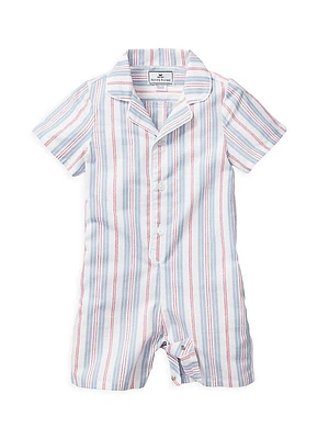 Baby Boy's Vintage French Stripes Pajama Romper