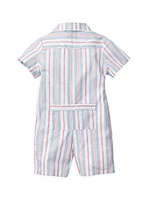 Baby Boy's Vintage French Stripes Pajama Romper