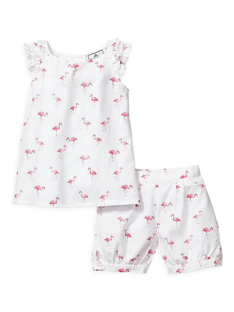 Little Kid's & Kid's Flamingos Amelie Shorts Pajama Set