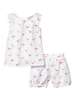 Little Kid's & Kid's Flamingos Amelie Shorts Pajama Set