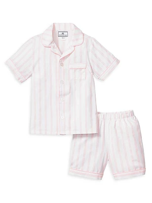 Little Girl's & Stiped Pajama Shorts Set