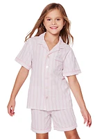 Little Girl's & Stiped Pajama Shorts Set