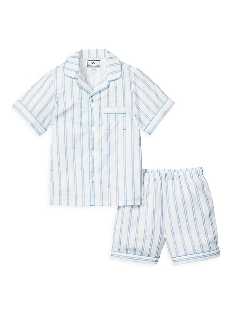 Little Kid's & Kid's Striped Pajama Shorts Set