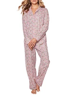 Fleurs De Rose Print Pajamas Set