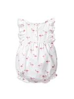 Baby Girl's Flamingo Print Ruffled Romper