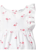 Baby Girl's Flamingo Print Ruffled Romper