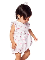 Baby Girl's Flamingo Print Ruffled Romper