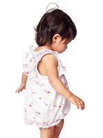 Baby Girl's Flamingo Print Ruffled Romper