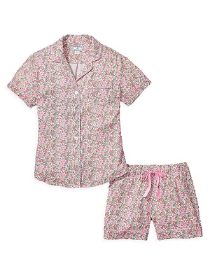 Fleurs De Rose Short-Sleeve Shirt & Shorts Pajama Set