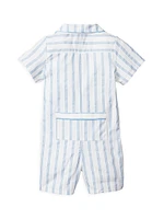 Baby's Striped Cotton-Blend Romper