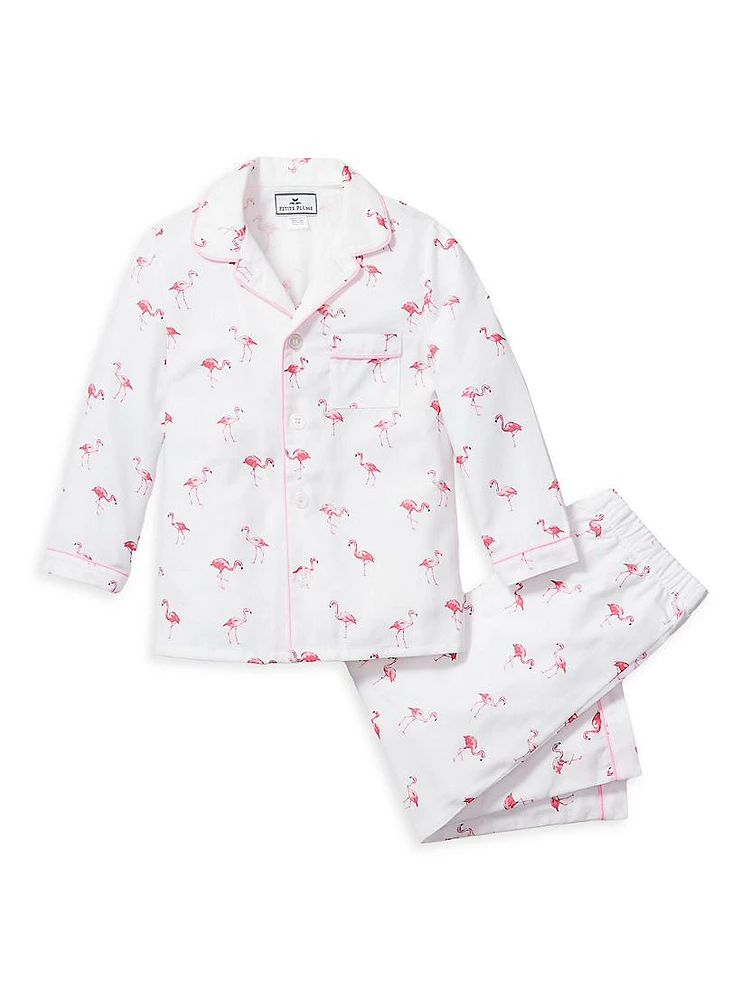 Little Kid's, & Kid's Flamingo Cotton-Blend Pajamas