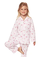 Little Kid's, & Kid's Flamingo Cotton-Blend Pajamas