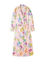 Floral Silk Tie-Waist Robe