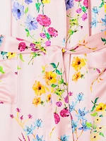 Floral Silk Tie-Waist Robe