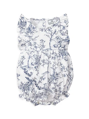 Baby Girl's Timeless Toile Floral Ruffled Bubble Romper