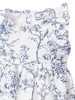 Baby Girl's Timeless Toile Floral Ruffled Bubble Romper