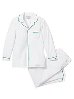 Little Kid's & Piped Cotton-Blend Pajamas