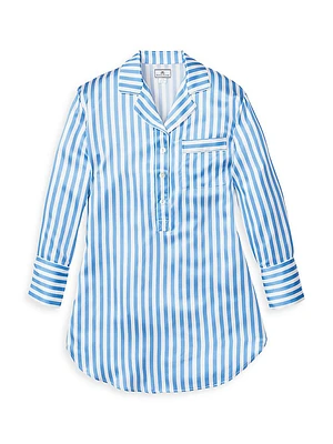 Mulberry Silk Azure Stripe Nightshirt