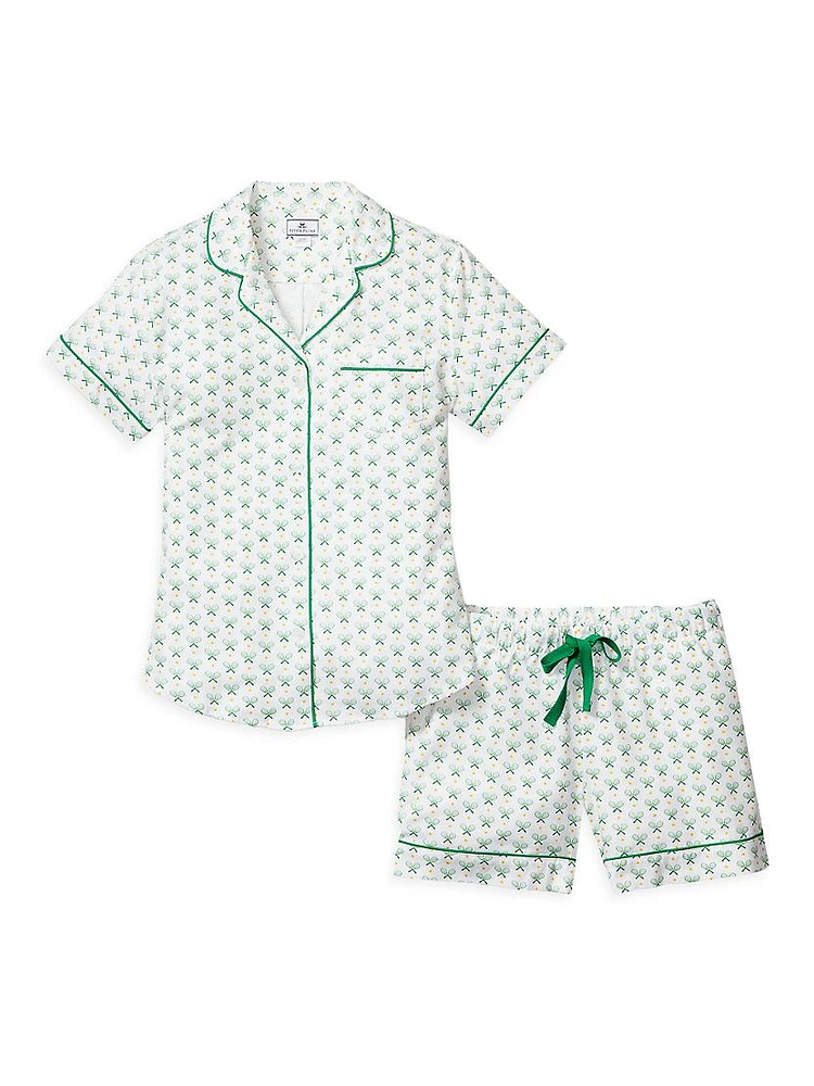 Match Point Short Sleeve Shirt & Shorts Pajama Set