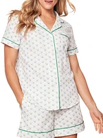 Match Point Short Sleeve Shirt & Shorts Pajama Set